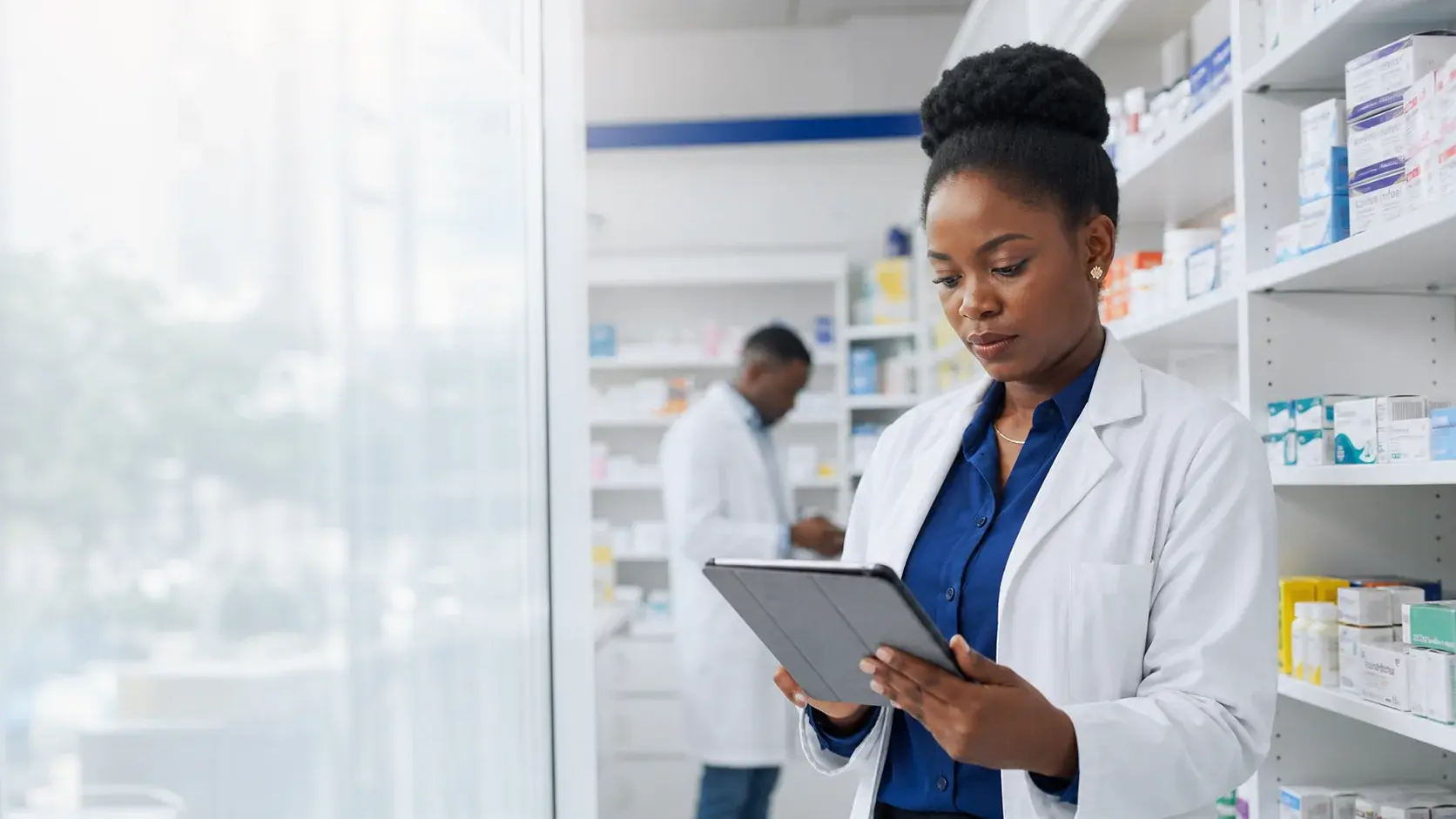 Pharmacist explaining safe antibiotic use
